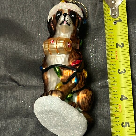 St. Bernard Festive Dog Ornament - Picture 5 of 5